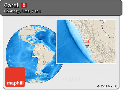Shaded Relief Location Map of Caral