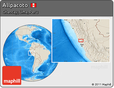 Shaded Relief Location Map of Allpacoto