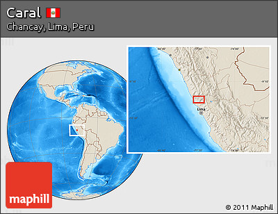 Shaded Relief Location Map of Caral