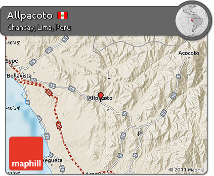 Shaded Relief Map of Allpacoto