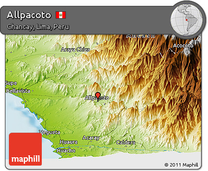 Physical Panoramic Map of Allpacoto