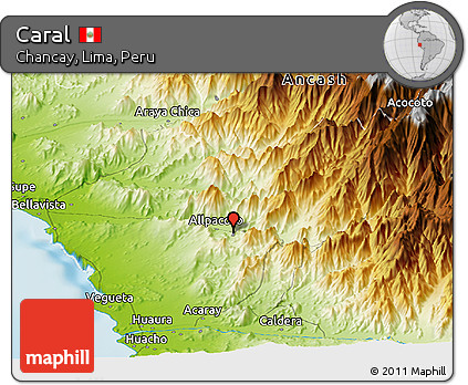 Physical Panoramic Map of Caral