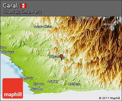 Physical Panoramic Map of Caral