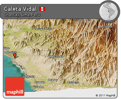 Satellite Panoramic Map of Caleta Vidal