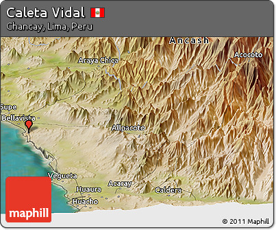 Satellite Panoramic Map of Caleta Vidal