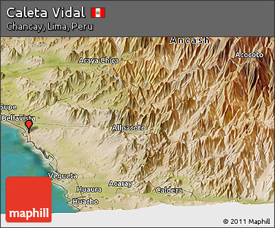 Satellite Panoramic Map of Caleta Vidal