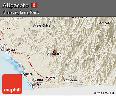 Shaded Relief Panoramic Map of Allpacoto
