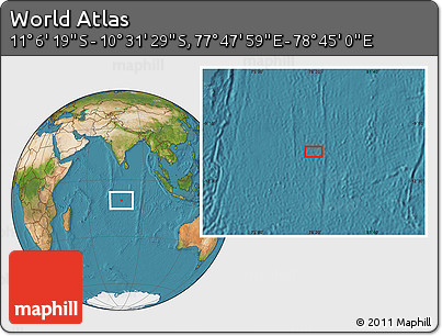 Satellite Location Map of the Area around 10° 48' 54" S, 78° 16' 30" E