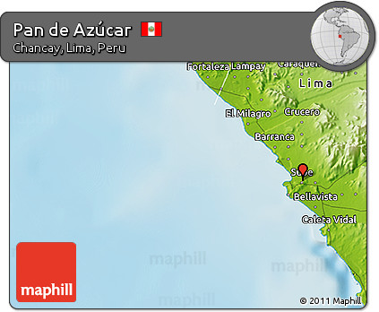 Physical 3D Map of Pan De Azúcar