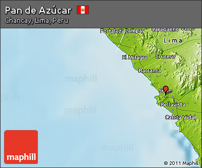 Physical 3D Map of Pan De Azúcar