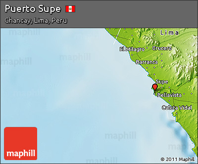 Physical 3D Map of Puerto Supe