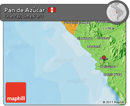 Political 3D Map of Pan De Azúcar