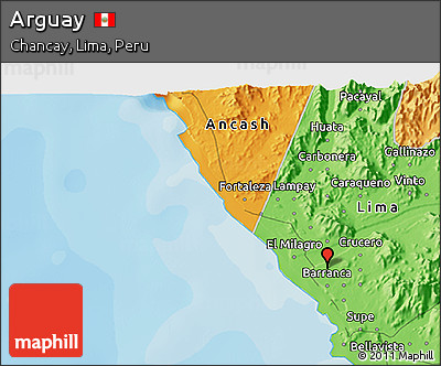 Political 3D Map of Arguay