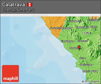 Political 3D Map of Calatrava