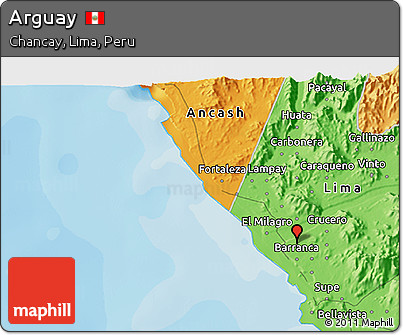 Political 3D Map of Arguay