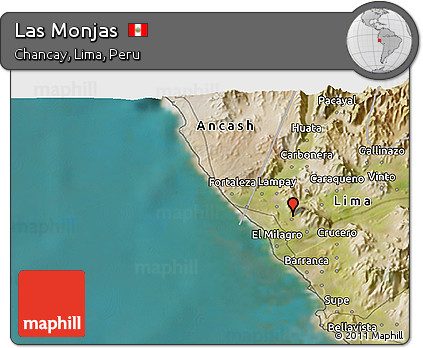 Satellite 3D Map of Las Monjas