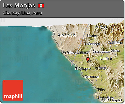 Satellite 3D Map of Las Monjas