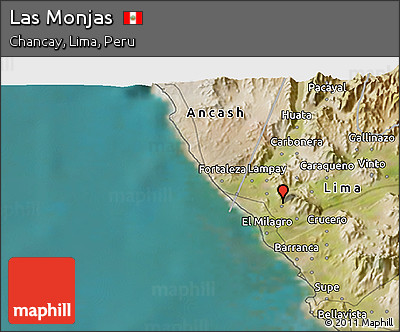 Satellite 3D Map of Las Monjas