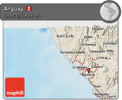 Shaded Relief 3D Map of Arguay