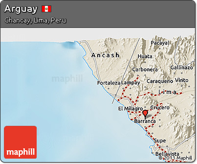 Shaded Relief 3D Map of Arguay