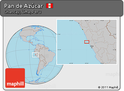 Gray Location Map of Pan De Azúcar