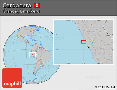 Gray Location Map of Carbonera