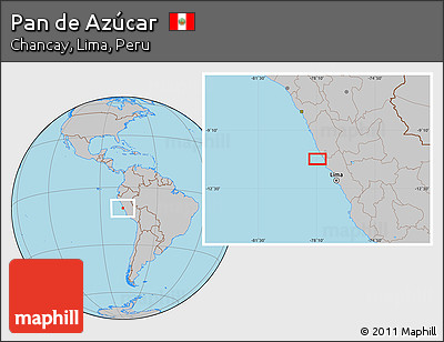 Gray Location Map of Pan De Azúcar