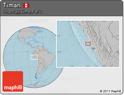 Gray Location Map of Timan, hill shading