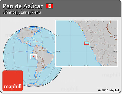 Gray Location Map of Pan De Azúcar