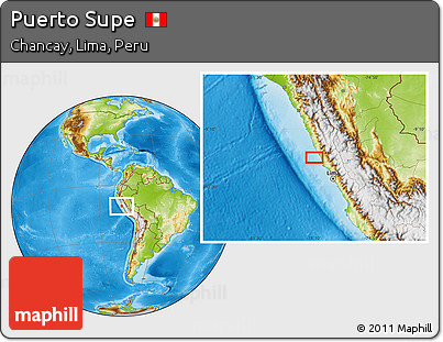 Physical Location Map of Puerto Supe