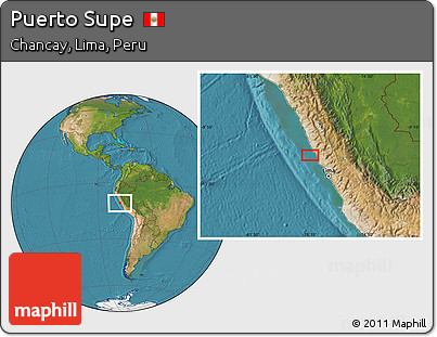 Satellite Location Map of Puerto Supe