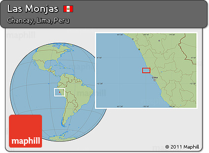 Savanna Style Location Map of Las Monjas