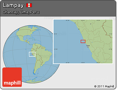 Savanna Style Location Map of Lampay