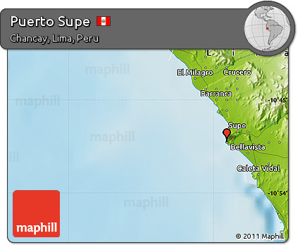 Physical Map of Puerto Supe