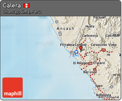 Shaded Relief Map of Calera