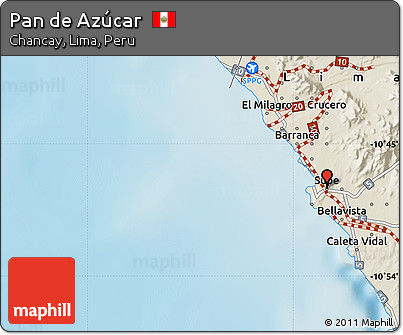 Shaded Relief Map of Pan De Azúcar