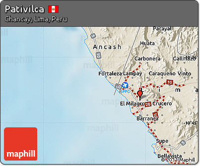 Shaded Relief Map of Pativilca