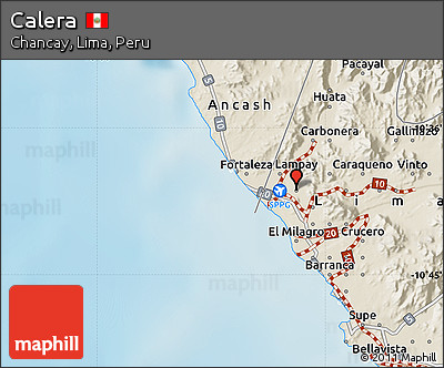 Shaded Relief Map of Calera