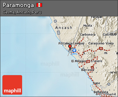 Shaded Relief Map of Paramonga