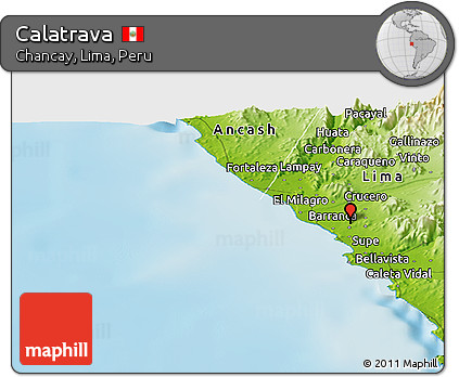 Physical Panoramic Map of Calatrava