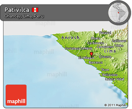 Physical Panoramic Map of Pativilca