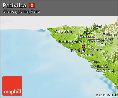 Physical Panoramic Map of Pativilca