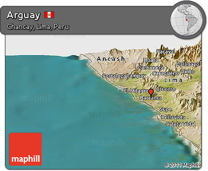 Satellite Panoramic Map of Arguay