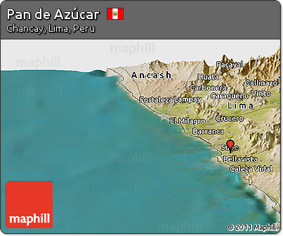 Satellite Panoramic Map of Pan De Azúcar