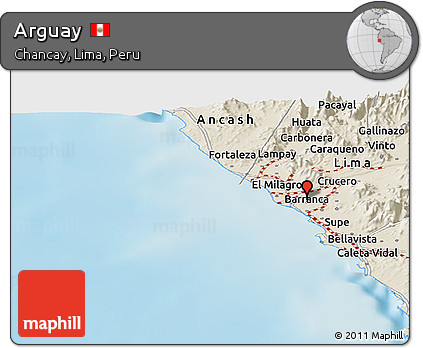 Shaded Relief Panoramic Map of Arguay