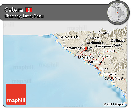 Shaded Relief Panoramic Map of Calera