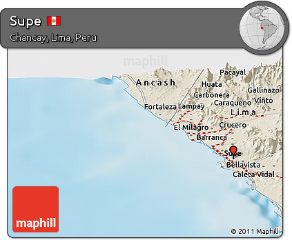 Shaded Relief Panoramic Map of Supe