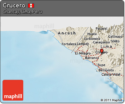 Shaded Relief Panoramic Map of Crucero