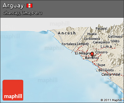 Shaded Relief Panoramic Map of Arguay