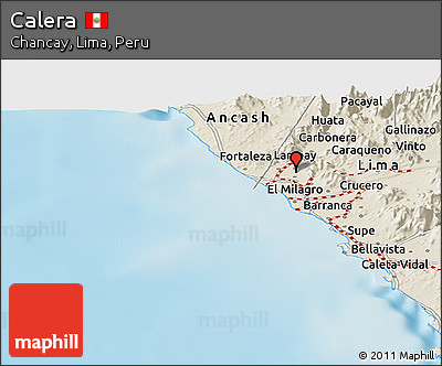 Shaded Relief Panoramic Map of Calera